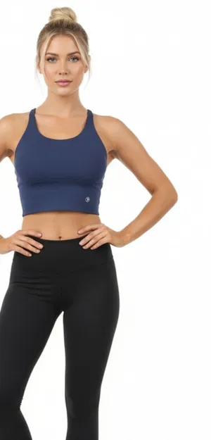 Savvi Gray Athletic Sport Cropped Bra Top NEW M thumbnail 1