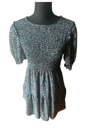 Wild Fable Blue Floral Smocked Mini Dress NWT Cottagecore Summer XS Trendy thumbnail 1