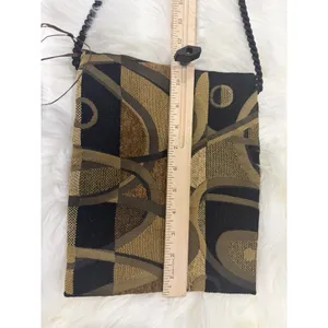 Geometric Tapestry Crossbody Purse Beaded Boho Artsy Y2K Eclectic Handbag thumbnail 11