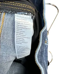 Spanx Cropped‎ Flare Denim Jeans Medium Wash Dip Dye Hem Blue Size Large thumbnail 12