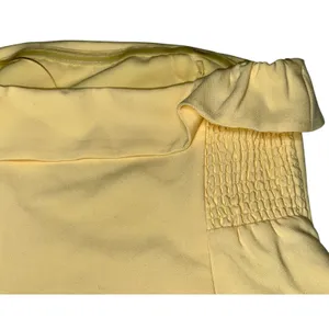 Abercrombie & Fitch Yellow Off The Shoulder Ruffle Smocked Crop Tube Top Size S thumbnail 6