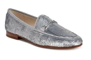 NEW $140 Sam Edelman Loraineglamr Bit Loafer, Silver Slip On SZ-8 thumbnail 1