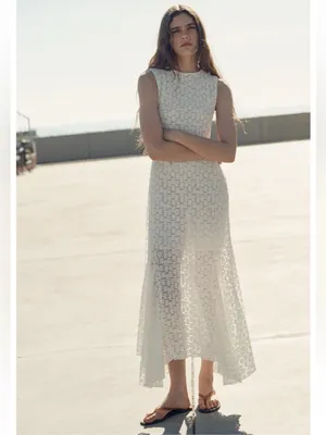 Zara Long lace dress. S-M thumbnail 3