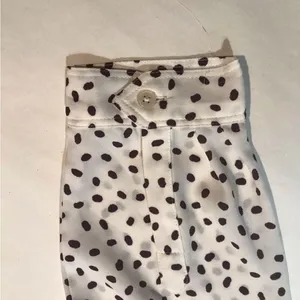 Loft Blouse Quarter Button Pockets White with Brown Polka Dots Size M thumbnail 8