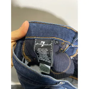 7 For All Mankind The Ankle Skinny Jeans Womens 25 Blue Distressed Raw Hem Denim thumbnail 7