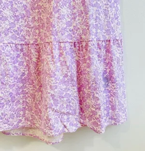 Who What Wear Women's Dress Tie Back NWT Purple Floral Print Linen Sz S thumbnail 6