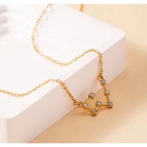 NEW Taurus 18k Gold‎ Constellation Zodiac Star ⭐️ Necklace Birthday Astrology thumbnail 6