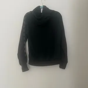 Bebe Black Full-Zip Logo Tape Sleeve Hoodie Jacket Sz L thumbnail 2