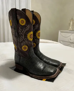 Sunflower Cowboy Boots Black Size 7 thumbnail 1