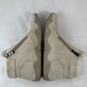 DBECK Tan Suede Faux Fur Lined Ankle Boots Dual Zip EU 38‎ Womens Comfort 7.5 thumbnail 9