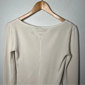Free People We The Free Cream Waffle Knit Art School Cuff Long Sleeve Thermal thumbnail 7