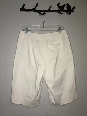 Talbots stretch cotton twill Bermuda length shorts white 10 thumbnail 2