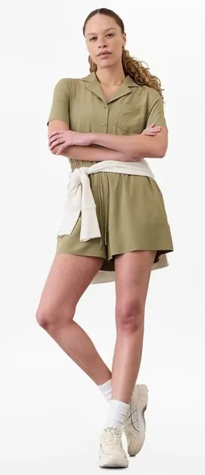 New Athleta M Avenue Romper Olive Branch Medium thumbnail 1