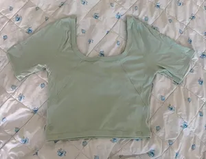 Lululemon Cropped Mint Green Short Sleeve Top thumbnail 1