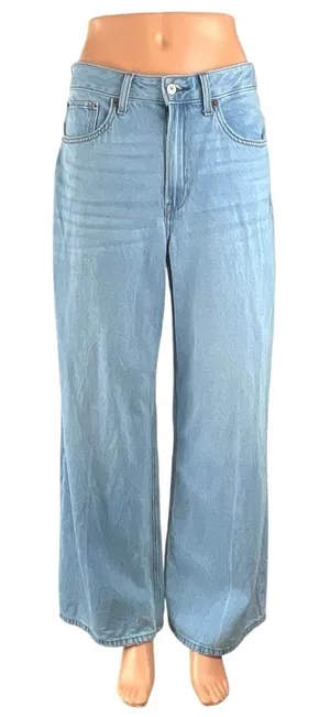 Abercrombie & Fitch Light Blue High Rise Palazzo Wide Leg Denim Jeans Pants 27 thumbnail 1