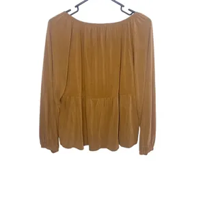 Lucky Brand Long Sleeve Smocked Top brown size large cropped modal i thumbnail 5