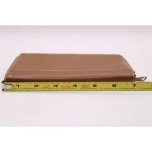 Brown Vinyl Tan Zip Around Wallet Removable Card Holder Organizer NEW Vintage thumbnail 8
