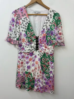 Beyond the Radar mixed floral print corset mini dress size XL thumbnail 4