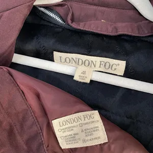 London Fog Mocha Brown Zip Up Jacket Y2k Dark Academia Grunge Winter Fall thumbnail 5