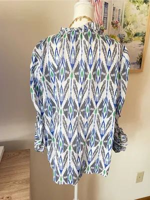 Chico’s Ikat Print Woven 40th Anniversary Limited Edition Blouse Top 1.5 US 10 thumbnail 9