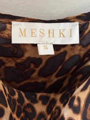 Meshki Leopard Cheetah Print Midi Slip Dress Cowl Neck Party Event Cocktail thumbnail 5