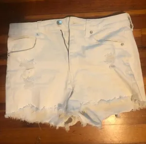 American Eagle White Distressed Shorts thumbnail 1