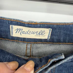 Madewell 10" High‎ Riser Demi Boot Jeans Size 32 Raw Hem Stretch thumbnail 4