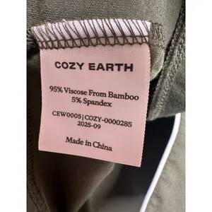 NWT Cozy Earth Bamboo Stretch Knit Classic Long Sleeve Pajama Top Olive Green M thumbnail 5