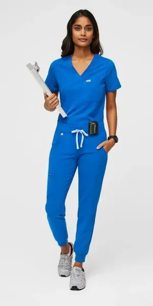 Blue Scrub Set with Jogger Pants blue fig scrubs size small/XS Zamora/caterina thumbnail 1