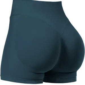 High-Waist Seamless Bike Shorts in Deep Teal thumbnail 2