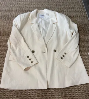 Old navy linen blazer cream thumbnail 1