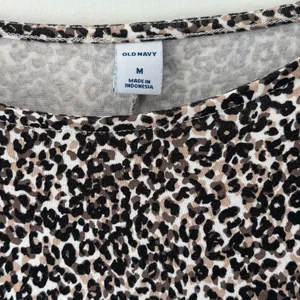Old Navy Long Sleeve Mini Dress Cheetah Print Flowy Jersey Knit Flouncy Brown thumbnail 4