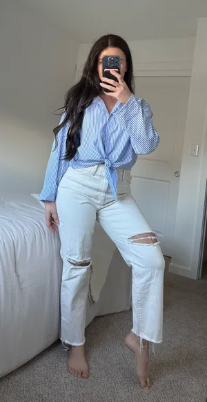 Straight jeans size 4 White thumbnail 1