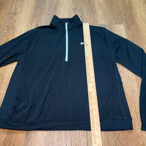 Nike Running Dri-FIT Half Zip Pullover Black Ribbed Womens XL Workout Top thumbnail 4