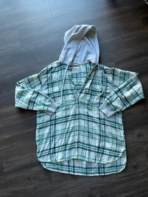 American Eagle Flannel Hoodie thumbnail 1