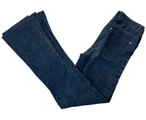 Vintage 90s Bebe Jeans Mid-Rise Flare Cowgirl Slit Blue Y2K Women's Size 4 thumbnail 1