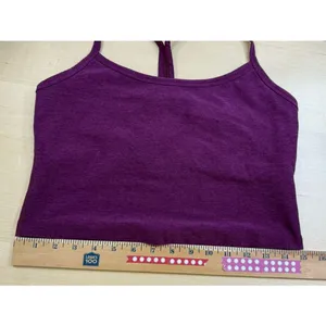 Beyond Yoga Womens Large Spacedye Slim Racerback Cropped Tank Bra Aubergine Beet thumbnail 10
