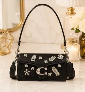 NWT Coach Crystal Embellished Tabby Shoulder Bag 20 Black Silver CCD99 thumbnail 1