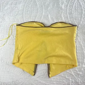 Kimchi Blue Yellow Crop Top Eyelet thumbnail 5