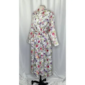Vintage VICTORIA'S SECRET Gold Label Floral Jacquard Satin Robe Pockets‎ Small thumbnail 5