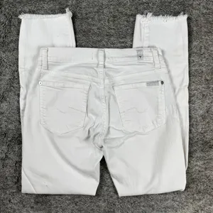 7 For All Mankind Skinny Denim Jeans Women's 26 White thumbnail 9