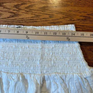 J Crew Tiered Smocked Mini Skirt‎ Large White Floral Boho European thumbnail 9