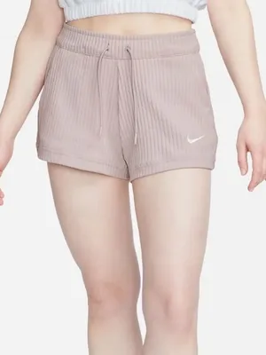 Nike High Waisted Ribbed Jersey Shorts- Diffused Taupe thumbnail 1