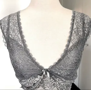 Sophie B. Intimates Grey/ Silver Lace Bralette thumbnail 1