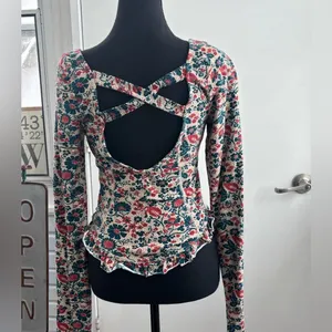 Free People Melanie‎ Long Sleeve Top medium cottagecore boho layered thumbnail 6