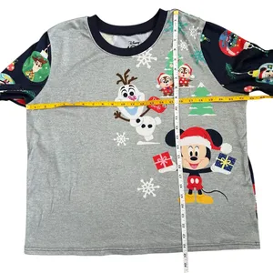 Disney Mickey Olaf Stitch Christmas Pajama Top XL Holiday Shirt thumbnail 4