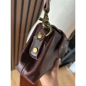 Brown Leather Bag Small Vintage Shoulder Bag crossbody real leather thumbnail 7
