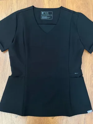 Like New Black Figs Inala Scrub Top XS Women thumbnail 4