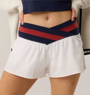 Aerie real me Fourth of July patriotic shorts women large casual sporty thumbnail 1