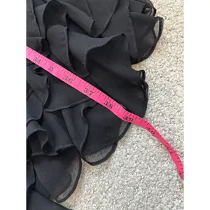 Vintage 90s Maggy L London Cocktail Dress 6 Black Ruffle Hem LBD‎ Party Prom thumbnail 6